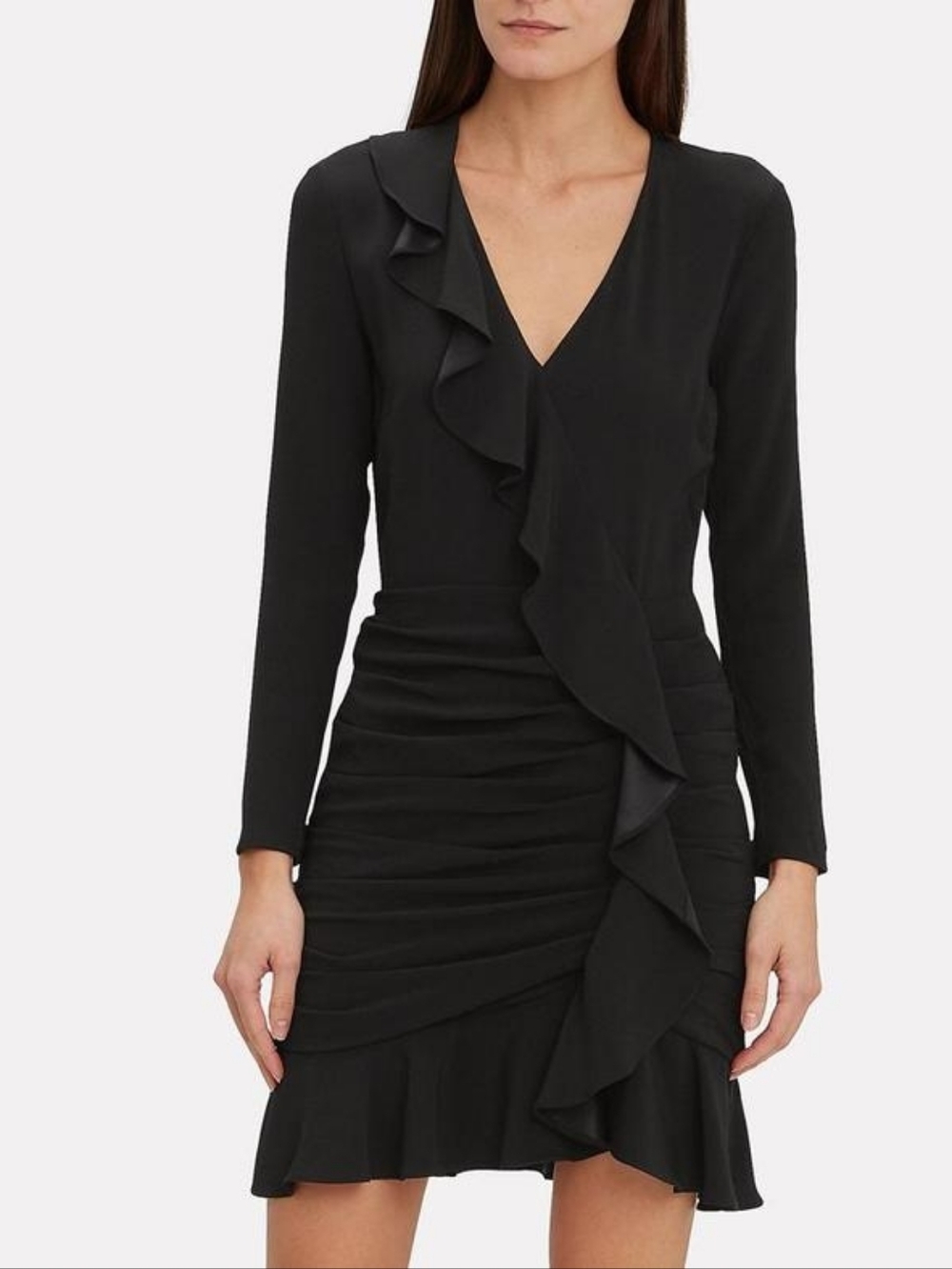 Veronica Beard Odessa Mini Dress Women's Size 4 Black Ruffle Elegant Evening